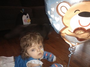 Believe it or not she loved that balloon.